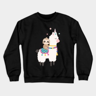 Cute Sloth Riding Llama funny t shirt - Sloth T-Shirt - Funny Llama Shirt - Sloth And Llama Shirt - Sloth Llama Shirts - Llama and animal lover Crewneck Sweatshirt